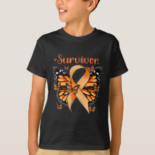 T-shirt Papillon à ruban orange Sensibilisation à la sclér