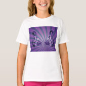 T-shirt Papillon Abstrait pourpre avec ailes rayonnantes (Devant)
