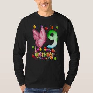 T-shirt Papillon Anniversaire 9 ans Enfants 9e papillon B
