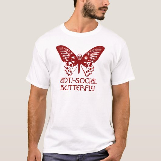 T-shirt Papillon antisocial (Devant)