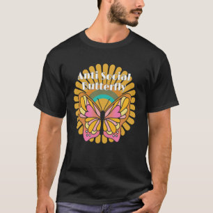 T-shirt Papillon Antisocial Dessin Drôle Coloré