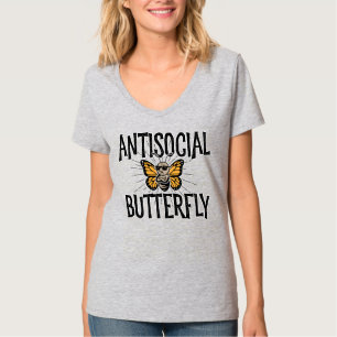 T-shirt Papillon antisocial - ermite drôle