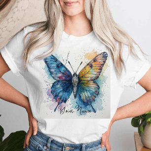 T-shirt Papillon Aquarelle Nature Art Personnalisé