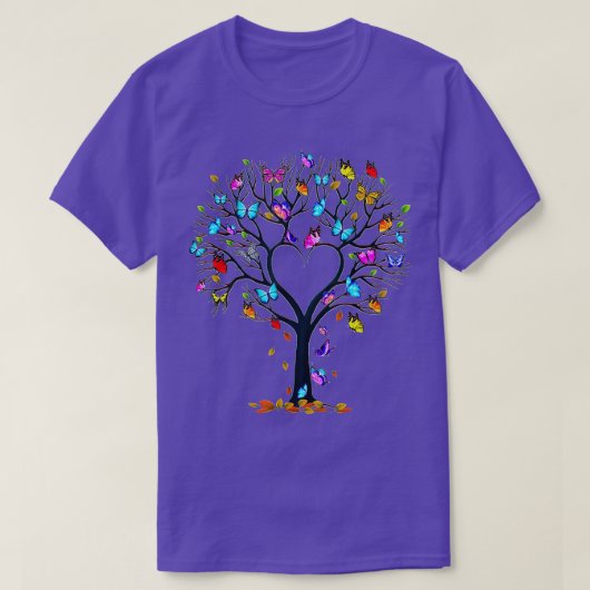 T-shirt Papillon Arbre Beau Papillon Coeur (Design devant)