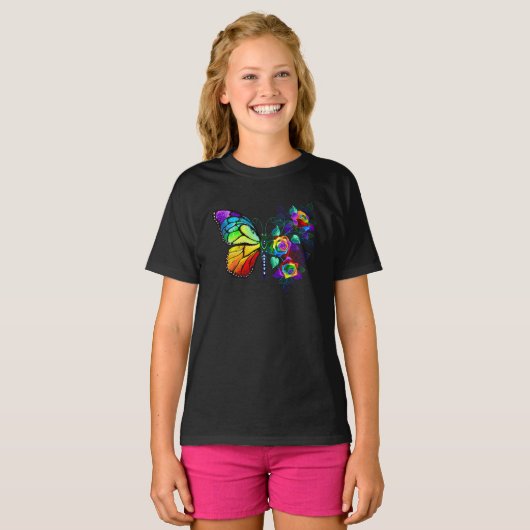 T-shirt Papillon arc-en-ciel (Devant entier)