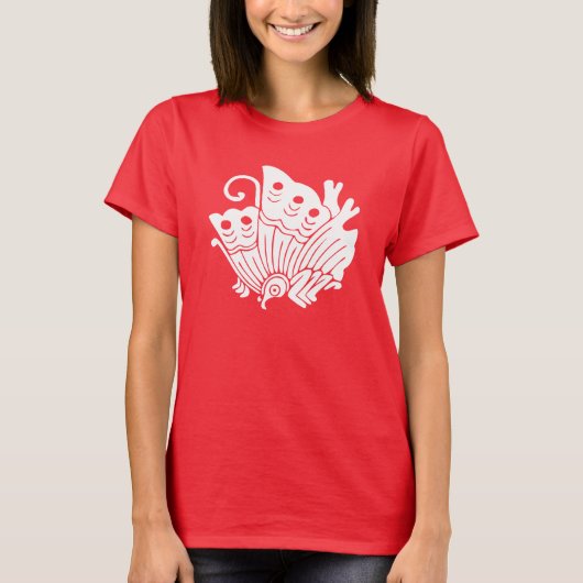 T-shirt Papillon asiatique Japonais Conception Kamon (Devant)