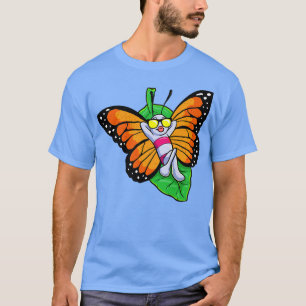 T-shirt Papillon au bain de soleil avec lunettes de soleil