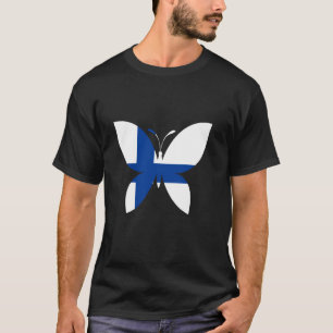 T-shirt Papillon au Drapeau Finlandais Racines Finlandaise