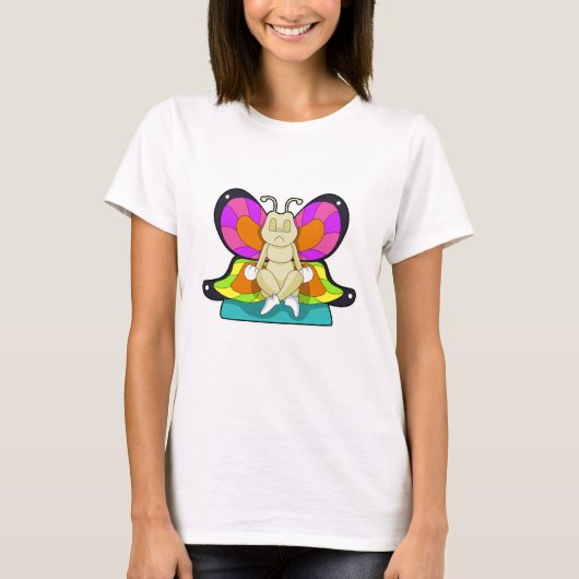 T-shirt Papillon au Yoga en jambe (Devant)