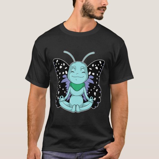 T-shirt Papillon au Yoga Stretching Legs (Devant)