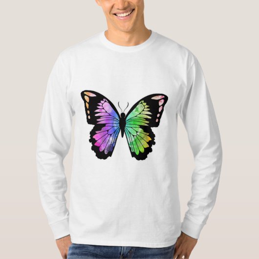 T-shirt Papillon aux couleurs arc-en-ciel (Devant)