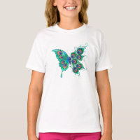 Papillon aux plumes de paon vert
