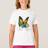 T-shirt Papillon avec arc-en-ciel (Devant)