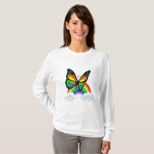 T-shirt Papillon avec arc-en-ciel (Devant entier)