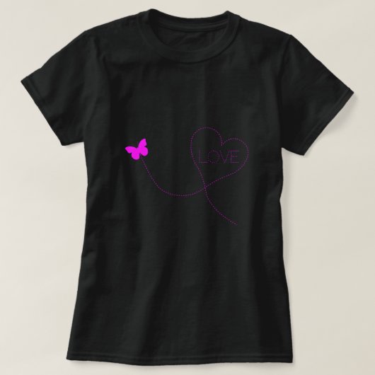 T-shirt papillon avec coeur - Amour (Design devant)
