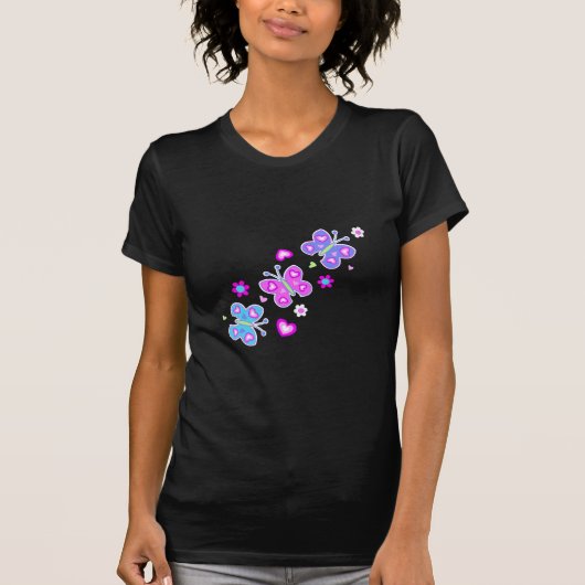 T-shirt papillon avec des coeurs (Devant)