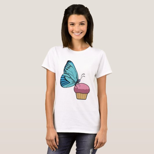 T-shirt Papillon avec muffin (Devant entier)