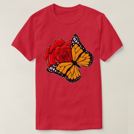 T-shirt Papillon avec Rose (Design devant)