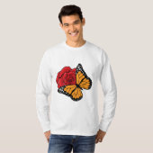T-shirt Papillon avec Rose (Devant entier)