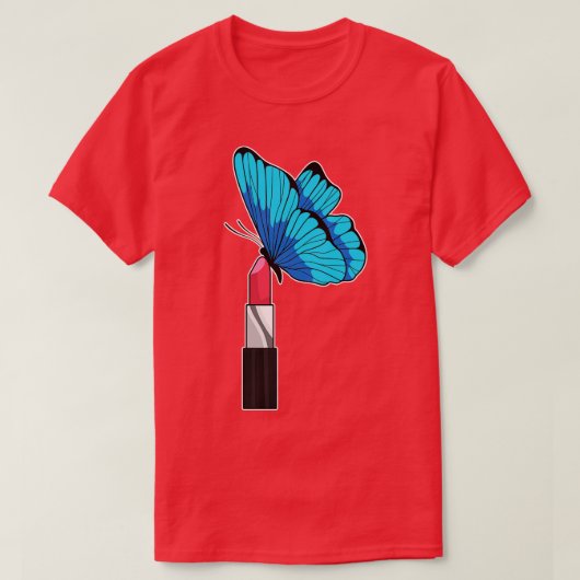 T-shirt Papillon avec rouge à lèvres (Design devant)