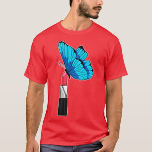 T-shirt Papillon avec rouge à lèvres