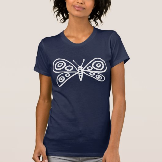 T-shirt Papillon - Blanc (Devant)