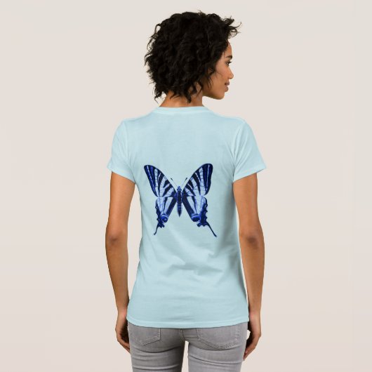 T-shirt papillon bleu (Dos entier)