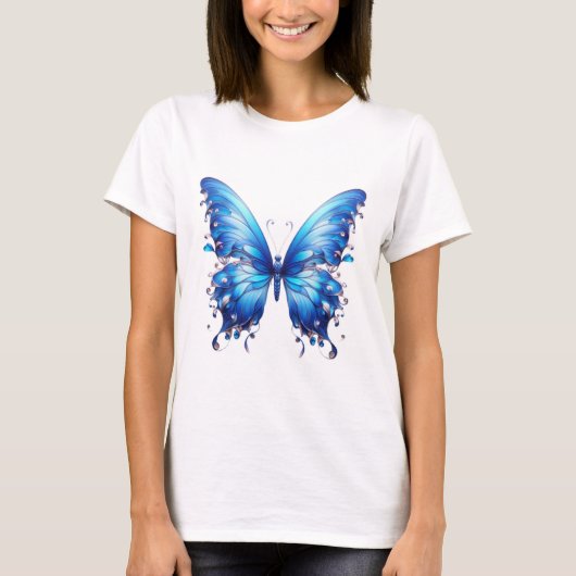 T-shirt papillon bleu (Devant)