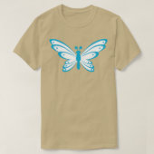 T-shirt Papillon bleu à queue courte (Design devant)