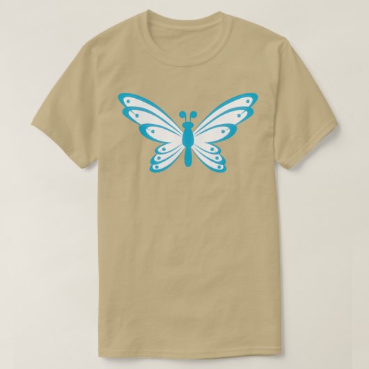 T-shirt Papillon bleu à queue courte (Design devant)