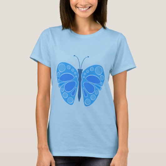 T-shirt Papillon bleu ciel 60s (Devant)