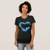T-shirt Papillon bleu coeur floral (Devant entier)