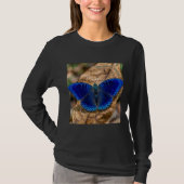 T-shirt Papillon Bleu Électrique Manches Longues (Devant)