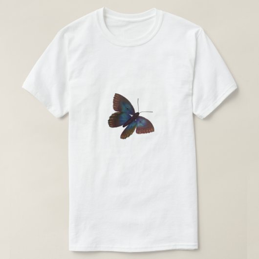 T-shirt Papillon bleu et noir, impression graphique (Design devant)