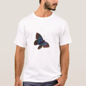 T-shirt Papillon bleu et noir, impression graphique (Devant)