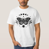 T-shirt Papillon Boho Mystical Moth With Moon Phases (Devant)