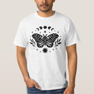 T-shirt Papillon Boho Mystical Moth With Moon Phases