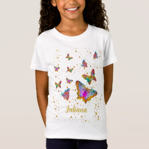 T-Shirt Papillon brillant coloré cadeau personnalisé
