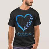 T-shirt Papillon cardiaque En Avril Nous Portons Bleu 40e  (Devant)