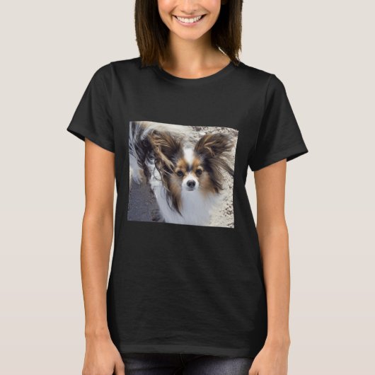 T-shirt Papillon Chien À La Plage (Devant)