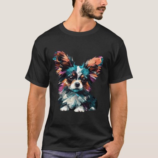 T-shirt Papillon Chien Chien Pop Art (Devant)