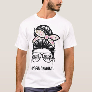 T-shirt papillon chien maman désordre pains lunettes papil