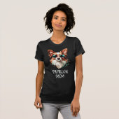 T-shirt Papillon Chien Maman Lunettes de soleil (Devant entier)