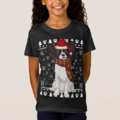 T-Shirt Papillon Chien Santa Hat Noël moche Noël (Devant)