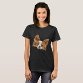 T-shirt Papillon Chien Tête mignonne Esprit animal Whisper (Devant entier)