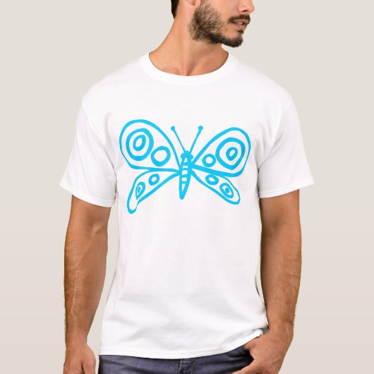 T-shirt Papillon - Ciel bleu (Devant)