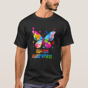T-shirt Papillon Coloré de Sensibilisation à l'Autisme Aut