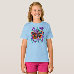 T-shirt Papillon Coloré et Lilas Violets