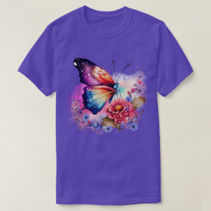 T-shirt Papillon coloré et Unisex floral