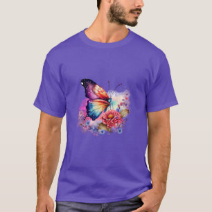 T-shirt Papillon coloré et Unisex floral
